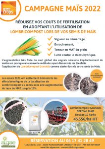 Lancement de la campagne Maïs 2022 – Greencrops Lombricompost Granulés